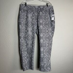Premise Womens Pant 1X NWT Black & White Tummy Control Pull On Stretch Bengaline